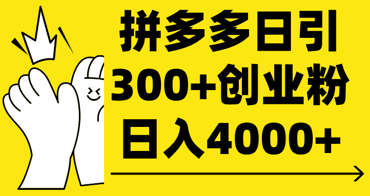 拼多多日引300+创业粉 日入4000+搞钱项目网-网创项目资源站-副业项目-创业项目-搞钱项目搞钱项目网