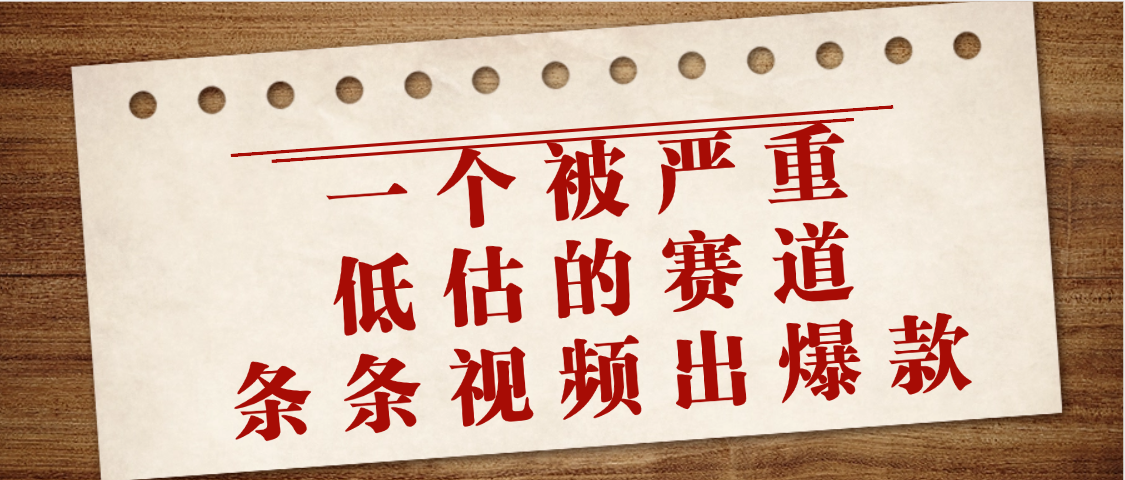 一个被严重低估的赛道，条条视频出爆款，一个月变现3万+搞钱项目网-网创项目资源站-副业项目-创业项目-搞钱项目搞钱项目网