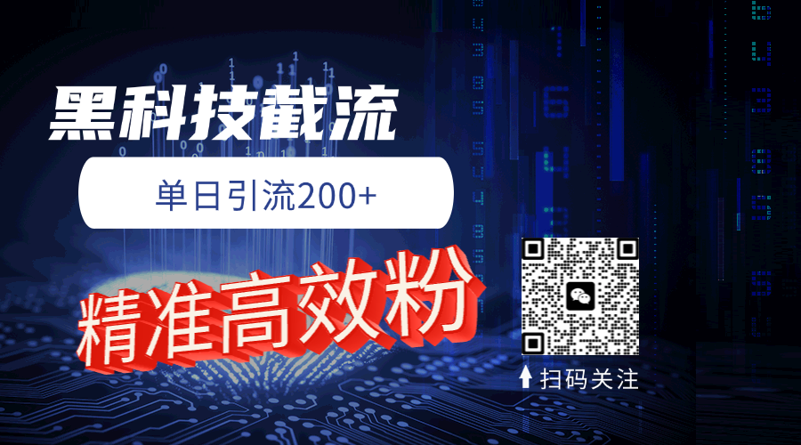 黑科技玩法 精准高效 日引200+搞钱项目网-网创项目资源站-副业项目-创业项目-搞钱项目搞钱项目网