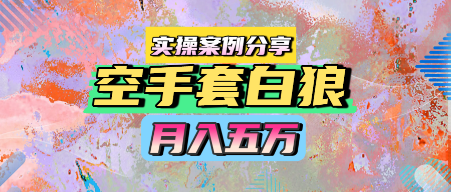 空手套白狼，月入五万，实操案例分享搞钱项目网-网创项目资源站-副业项目-创业项目-搞钱项目搞钱项目网