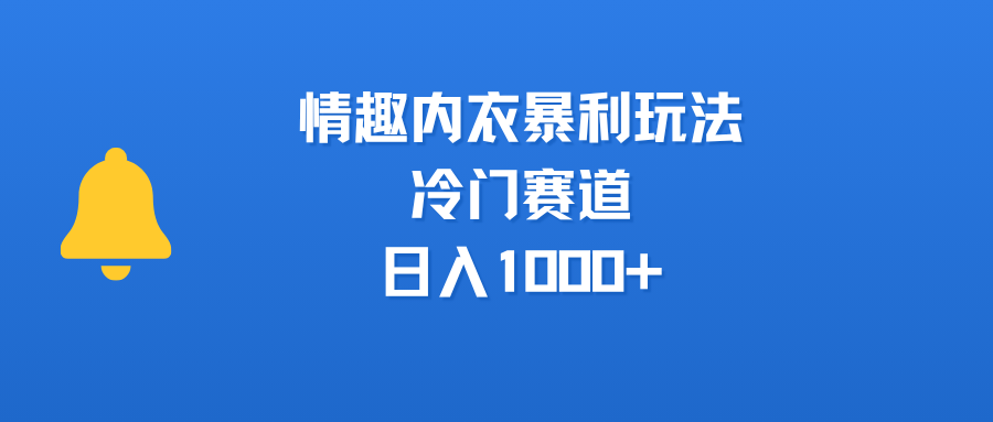 情趣内衣暴利玩法,冷门赛道,日入1000+搞钱项目网-网创项目资源站-副业项目-创业项目-搞钱项目搞钱项目网