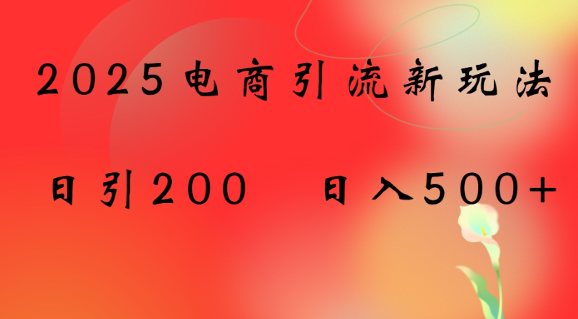 2025电商引流新玩法，日引200 日入500+搞钱项目网-网创项目资源站-副业项目-创业项目-搞钱项目搞钱项目网