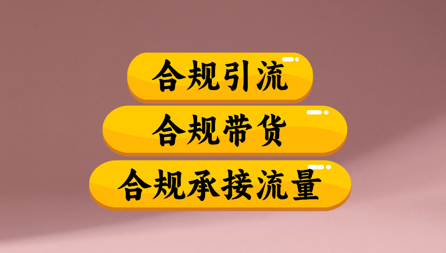 合规引流、合规并且高效地做带货、合规承接流量（揭秘）搞钱项目网-网创项目资源站-副业项目-创业项目-搞钱项目搞钱项目网