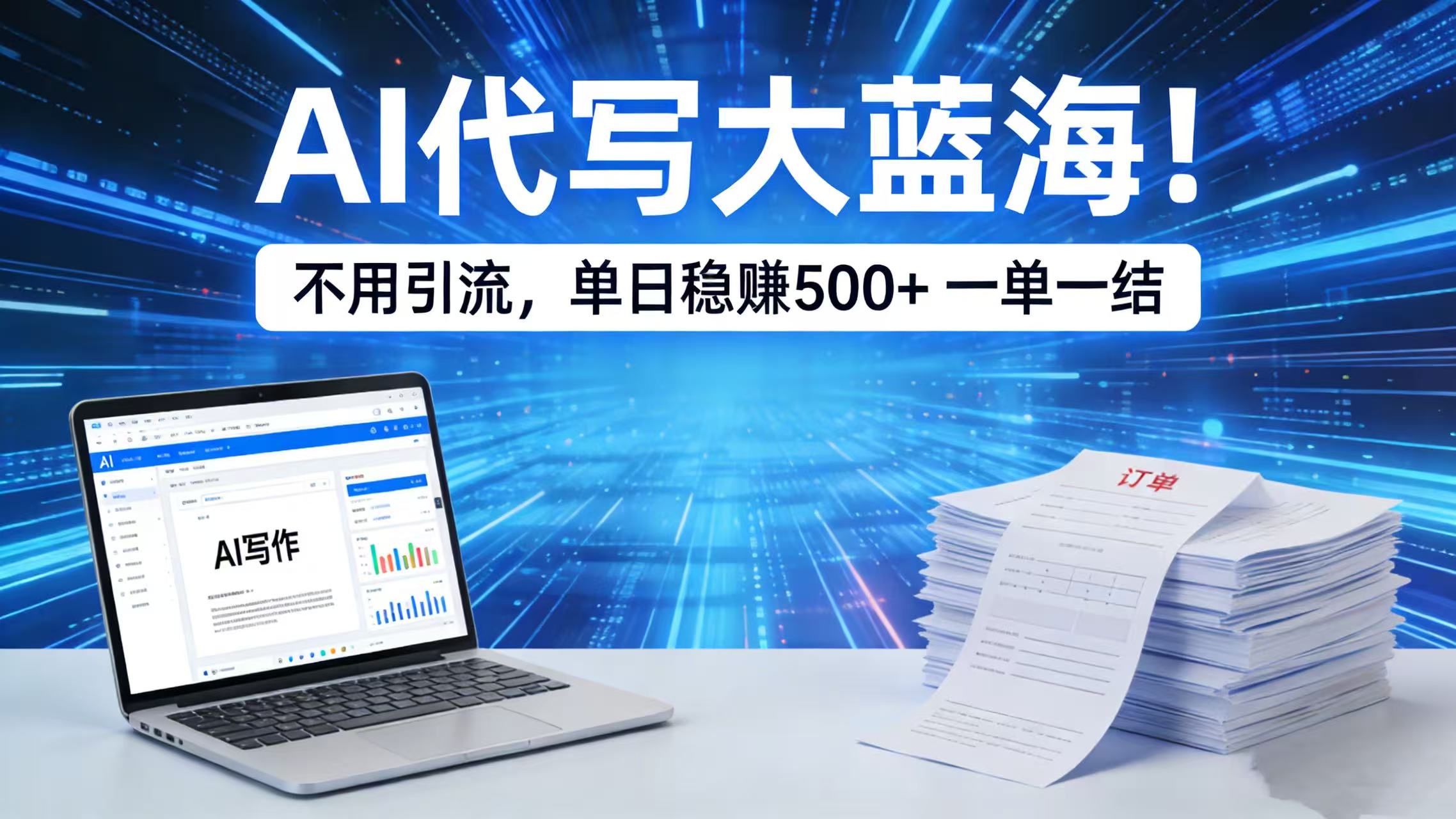AI 代写大蓝海！不用引流，单日稳赚 500 + 一单一结搞钱项目网-网创项目资源站-副业项目-创业项目-搞钱项目搞钱项目网